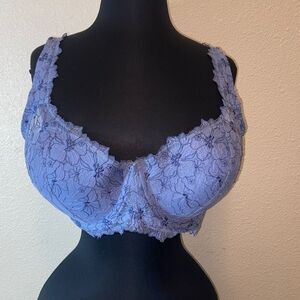 Ambrielle Floral Lace Bra in Lavender Size 40DD